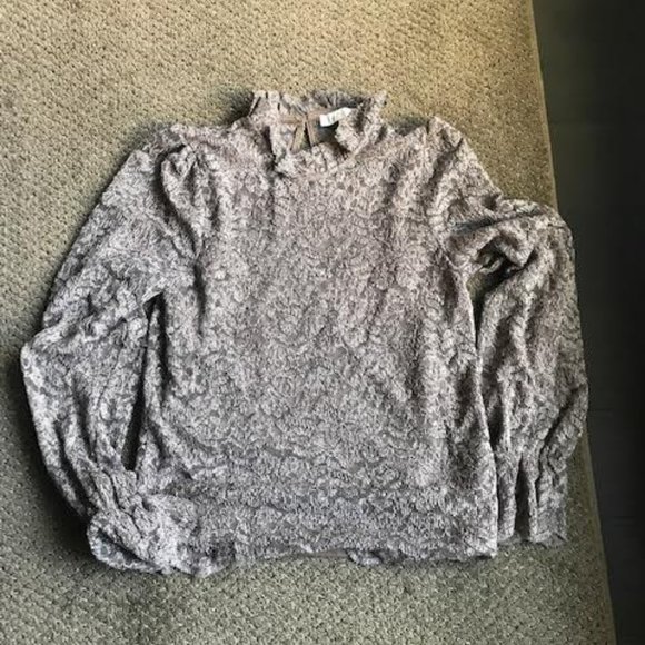 Taupe Grey Lace Blouse from Eri and Ali - Picture 1 of 3